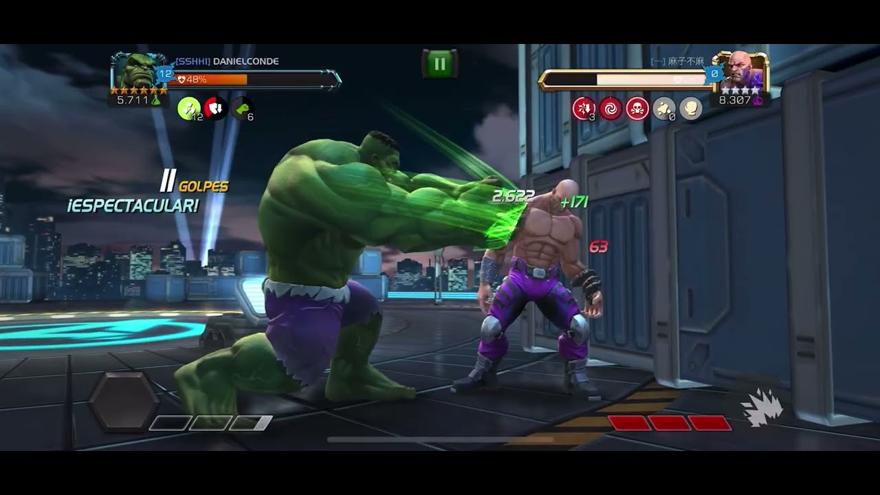 Hulk (Inmortal) (******) (5711) vs Hombre Absorbente (****) (8306)
