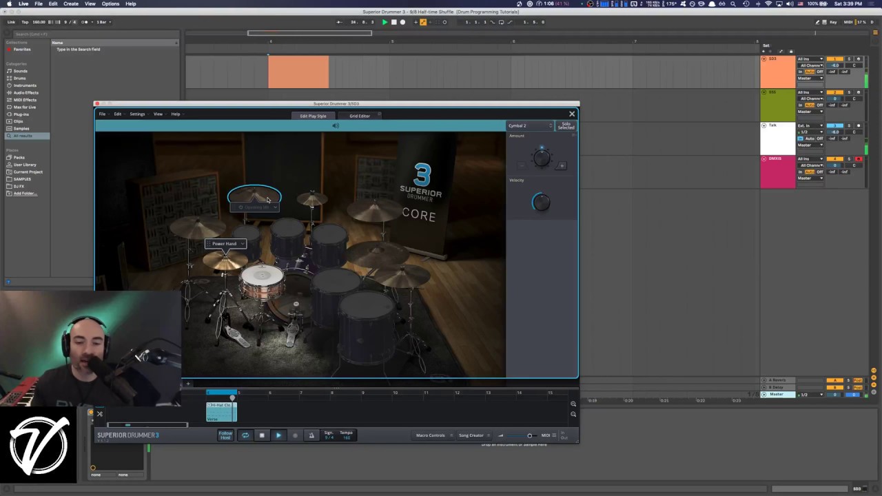 Using Superior Drummer 3 Grid Editor for a 9/8 Shuffle
