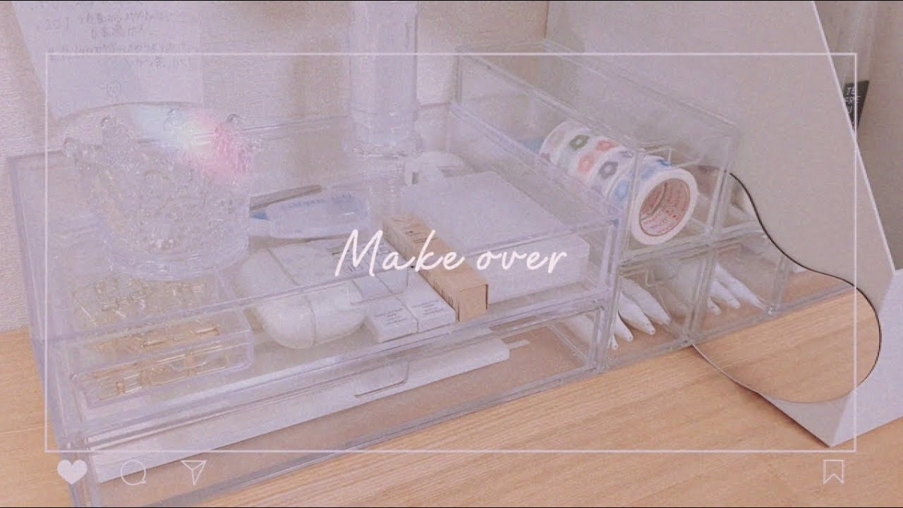 ≪make over≫机の上の収納/模様替え🫧