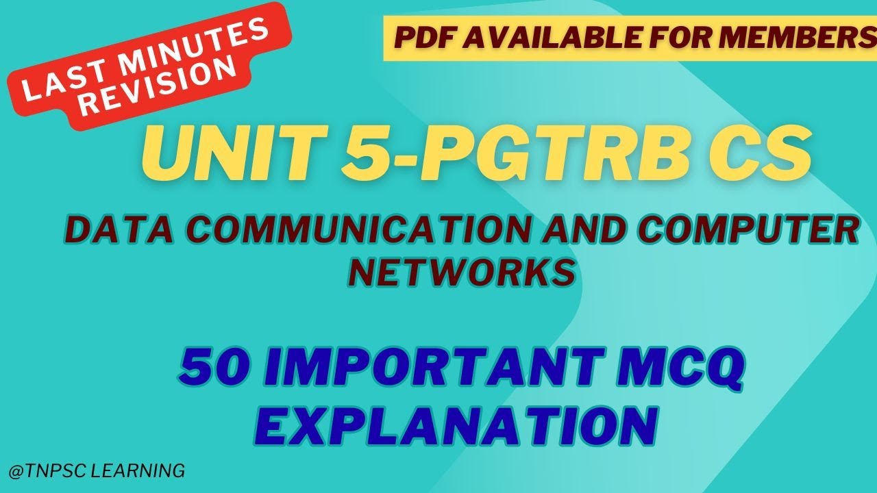 Data Communication and Computer Network Revision 50 most important MCQ(Part 1) #unit5 #pgtrbcs