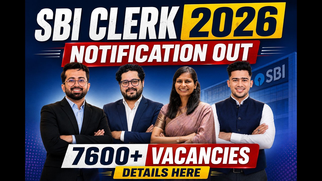 SBI Clerk 2026 Notification OUT 🔥 | Vacancies, Eligibility, Dates & Complete Details | YesOfficer
