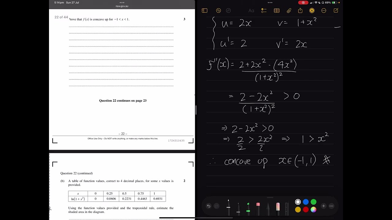 2024 HSC Mathematics Advanced/2 Unit Paper Q22 Solution