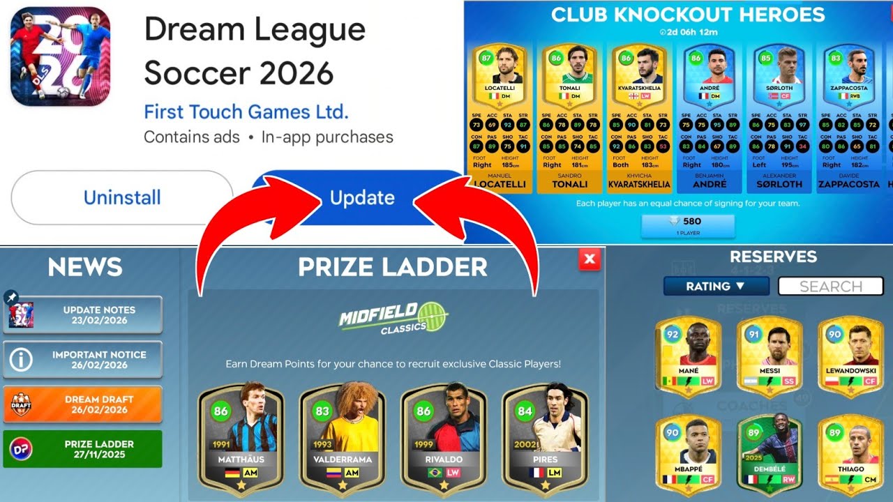 Вышло новое зимнее обновление DLS 26! ❄️🔥 | Новые возможности в Dream League Soccer 2026