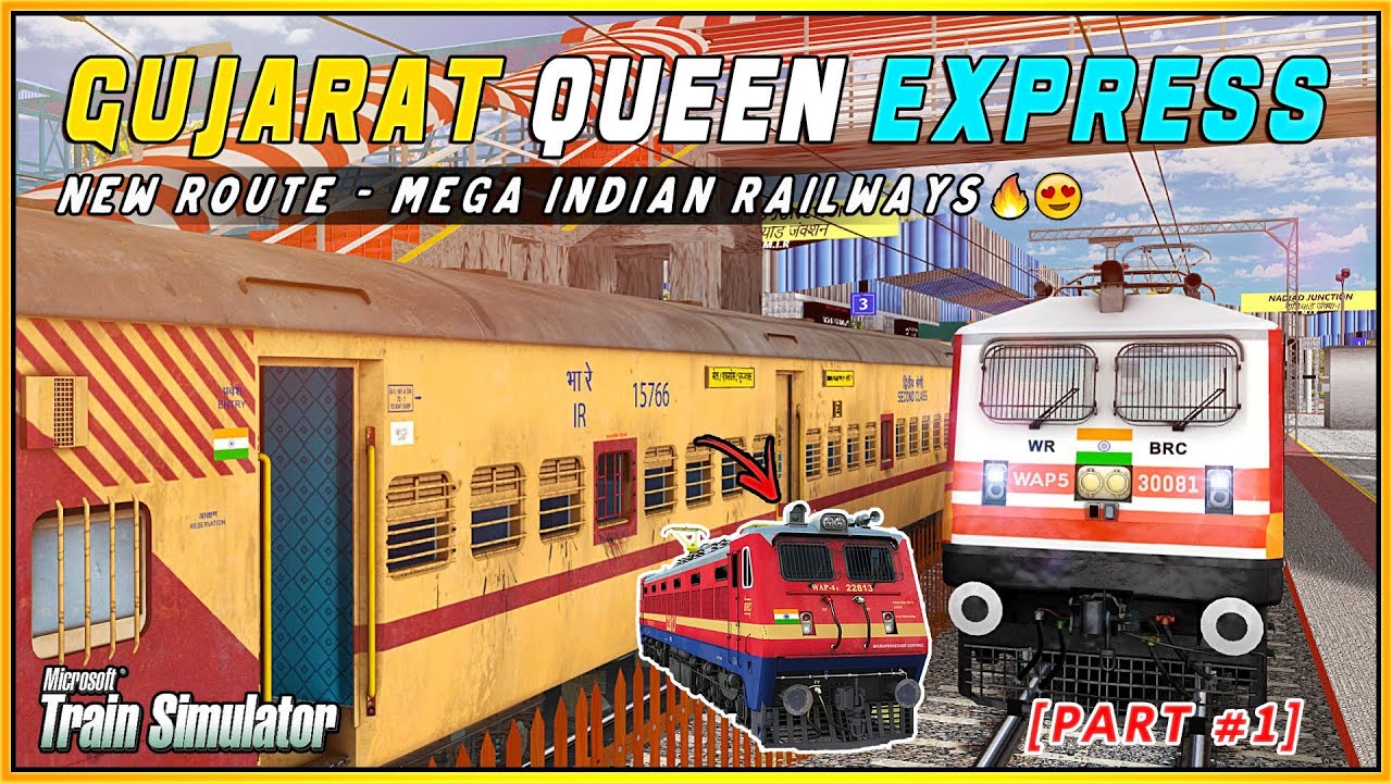 🔴GUJARAT QUEEN EXPRESS with WAP-4 in INDIAN TRAIN SIMULATOR PC🔥 | HIGH SPEED ICF TRAIN JOURNEY⚡