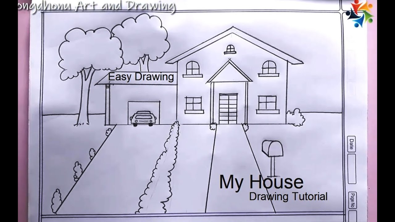 My House Drawing || My Village House Art || Pencil Drawing Tutorial