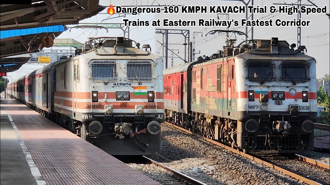 🔥Dangerous 160 KMPH KAVACH Trial + VANDE BHARAT + HUMSAFAR High Speed Trains at Fastest Corridor 🇮🇳