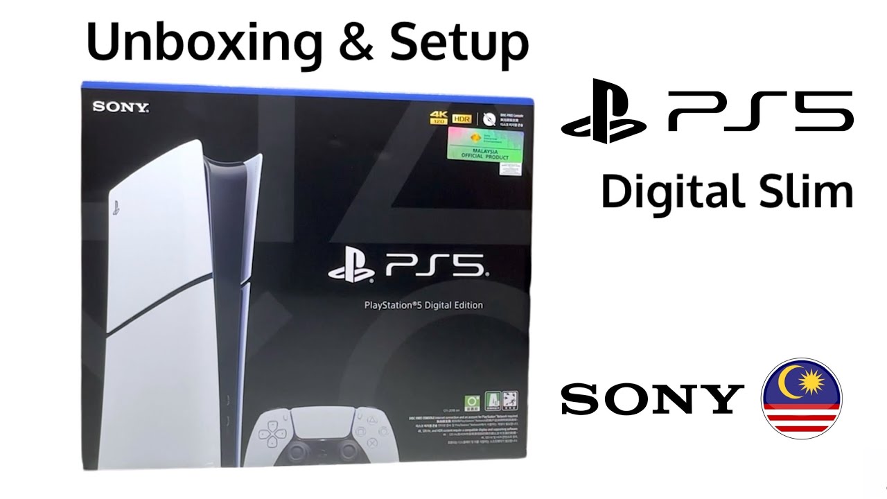 Распаковка и настройка PlayStation PS5 Slim Digital, официальная малазийская версия