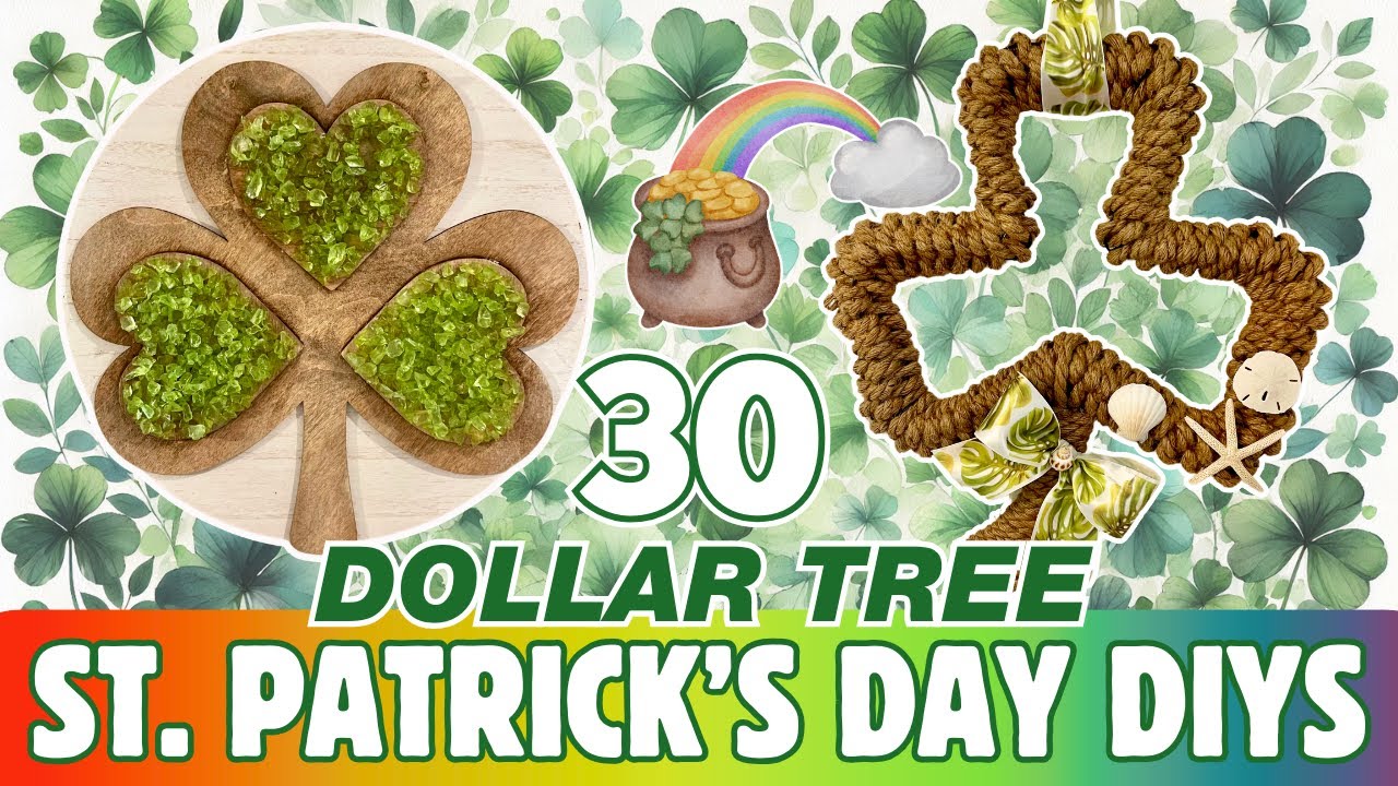 🍀 30 Coastal St. Patrick’s Day Dollar Tree DIYS from The Crafty Vault! Seashells & Shamrocks