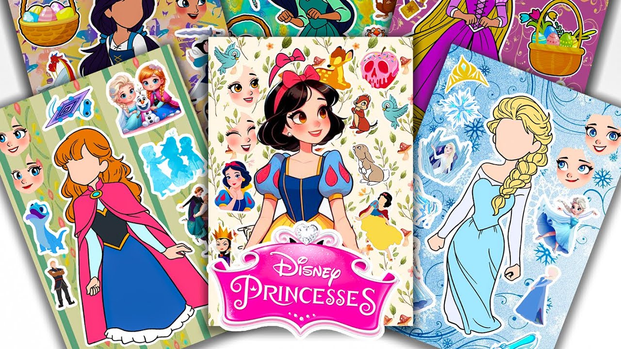 [PAPER DIY] Sticker Disney Princess 👑✨ Ariel, Elsa & Anne | Buku Stiker Putri Cantik #85