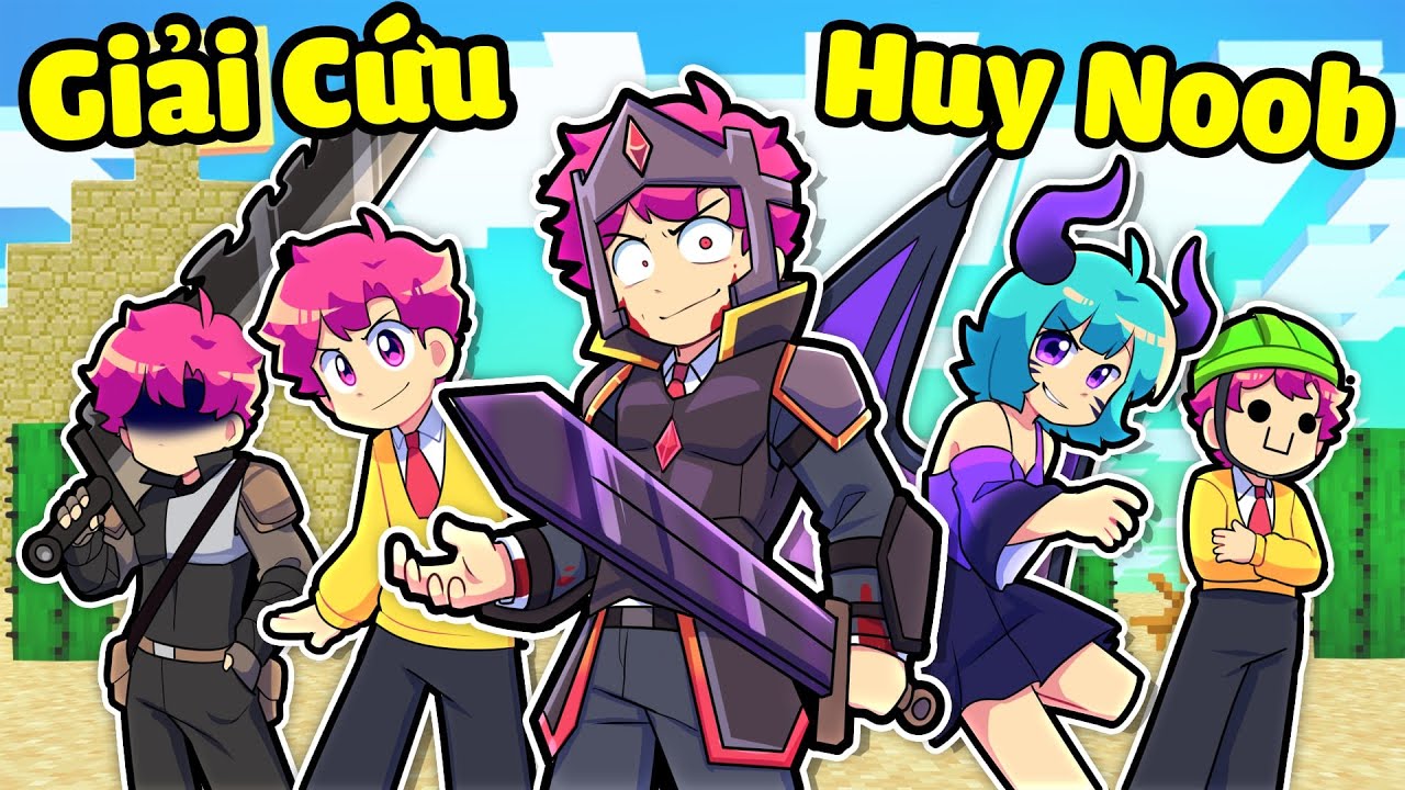 H1h4 v&agrave; Hiha kế hoạch GIẢI CỨU HUY NOOB HUNTER trong Minecraft 😎🤩