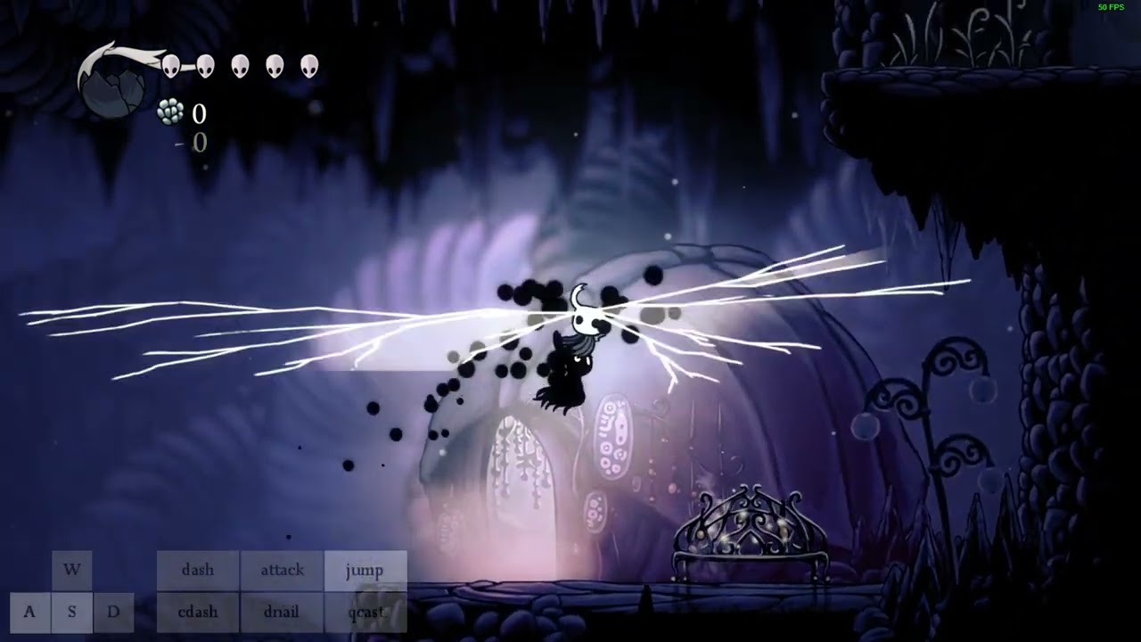 Hollow Knight - itemless blue lake shade skip, 50 fps