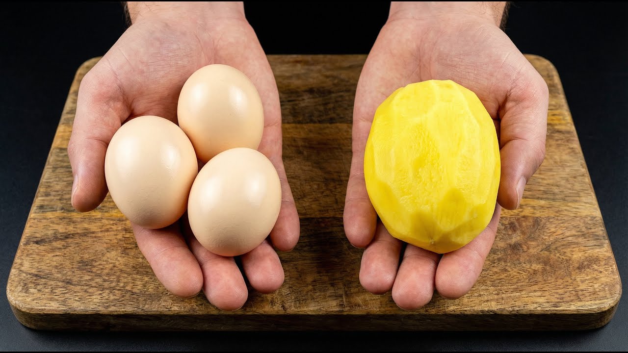 NUR 2 ZUTATEN! Ein einfaches Frühstücksrezept mit Eiern und Kartoffeln.