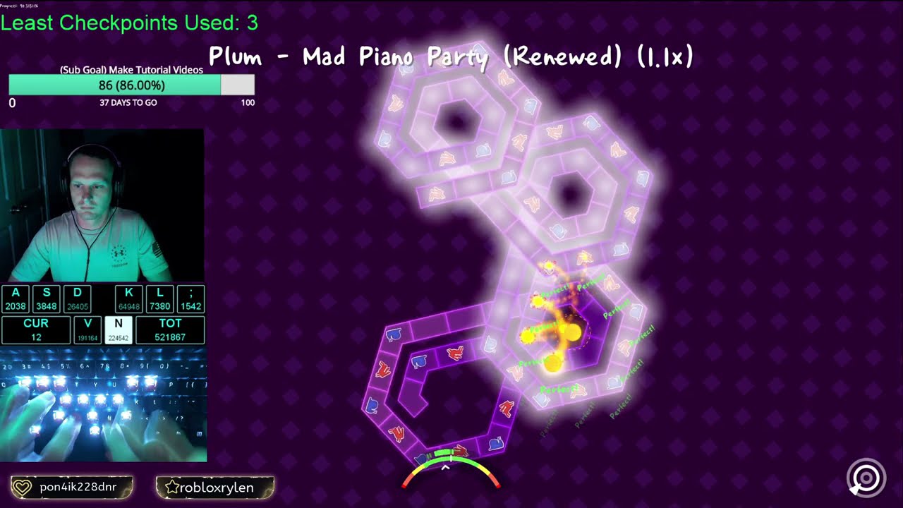ADOFAI Plum-Mad Piano Party (renewed) 1.1x Speed Trial Clear [Level by Strode]