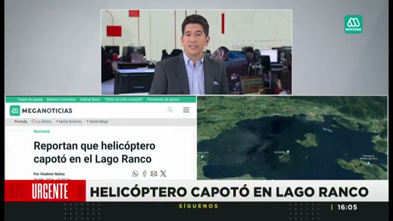 Mega - Extra de Meganoticias: Helicóptero capotó en Lago Ranco, muerte de Sebastián Piñera