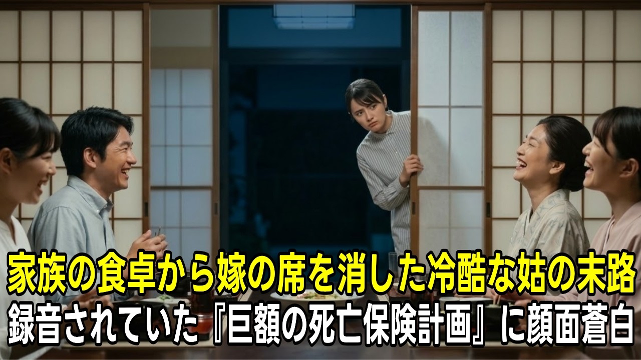 家族全員が集まった食卓で、私の席だけ片付けてしまった姑…何も言わず家を出た翌日、義実家から電話が何百件も来た『巨額の死亡保険計画』の全貌 #動エピソード #老後の物語 #家族の物語