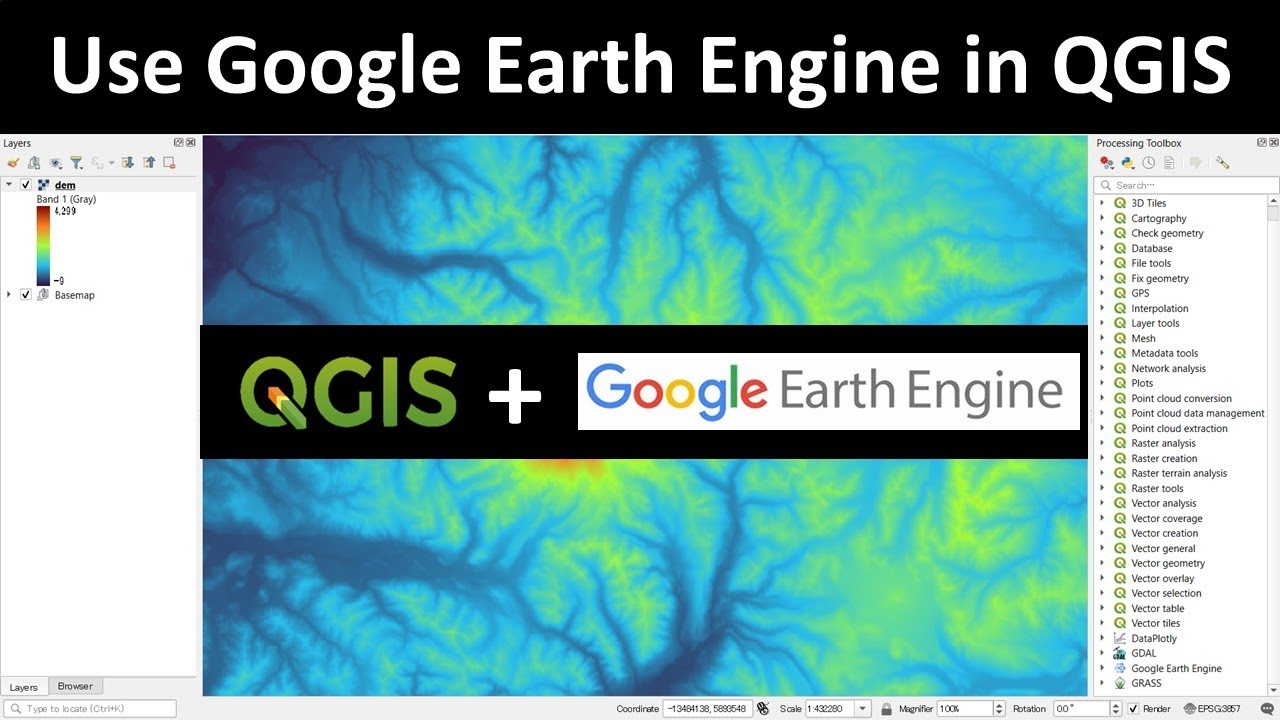 Использование Google Earth Engine с QGIS | Учебник по интеграции QGIS и GEE