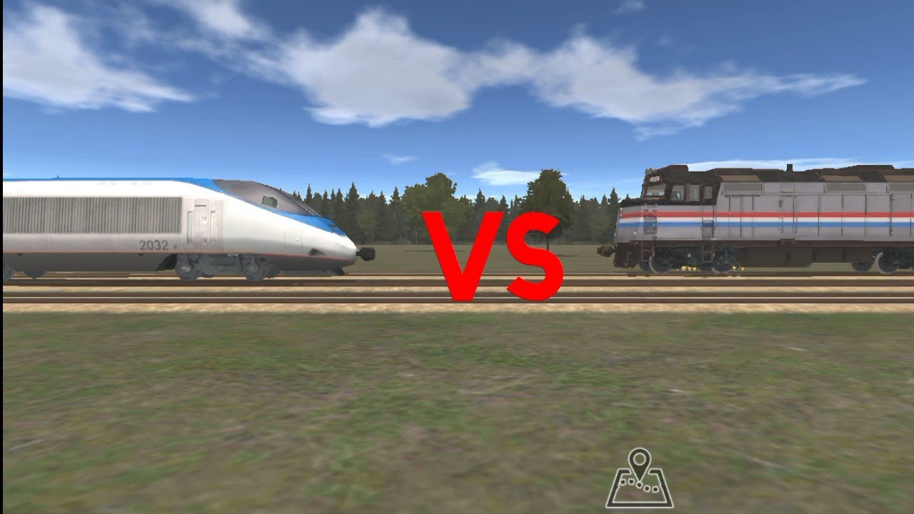 Train and rail yard Simulator - Train 2032  vs new train 374/ trenul 2032 contra noului tren 374