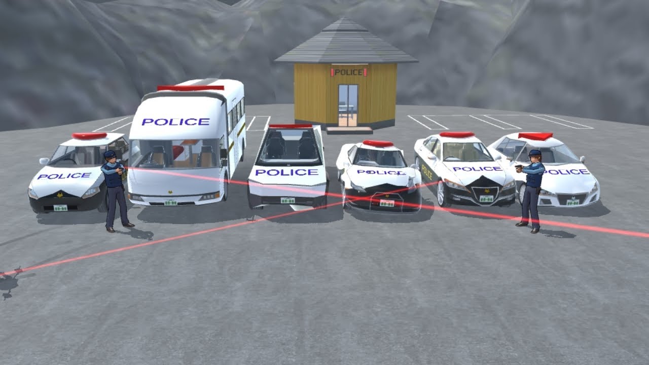 All Police Cars Collection 🚓🚔 at Police Station Lakes ⛽ Sakura School Simulator 