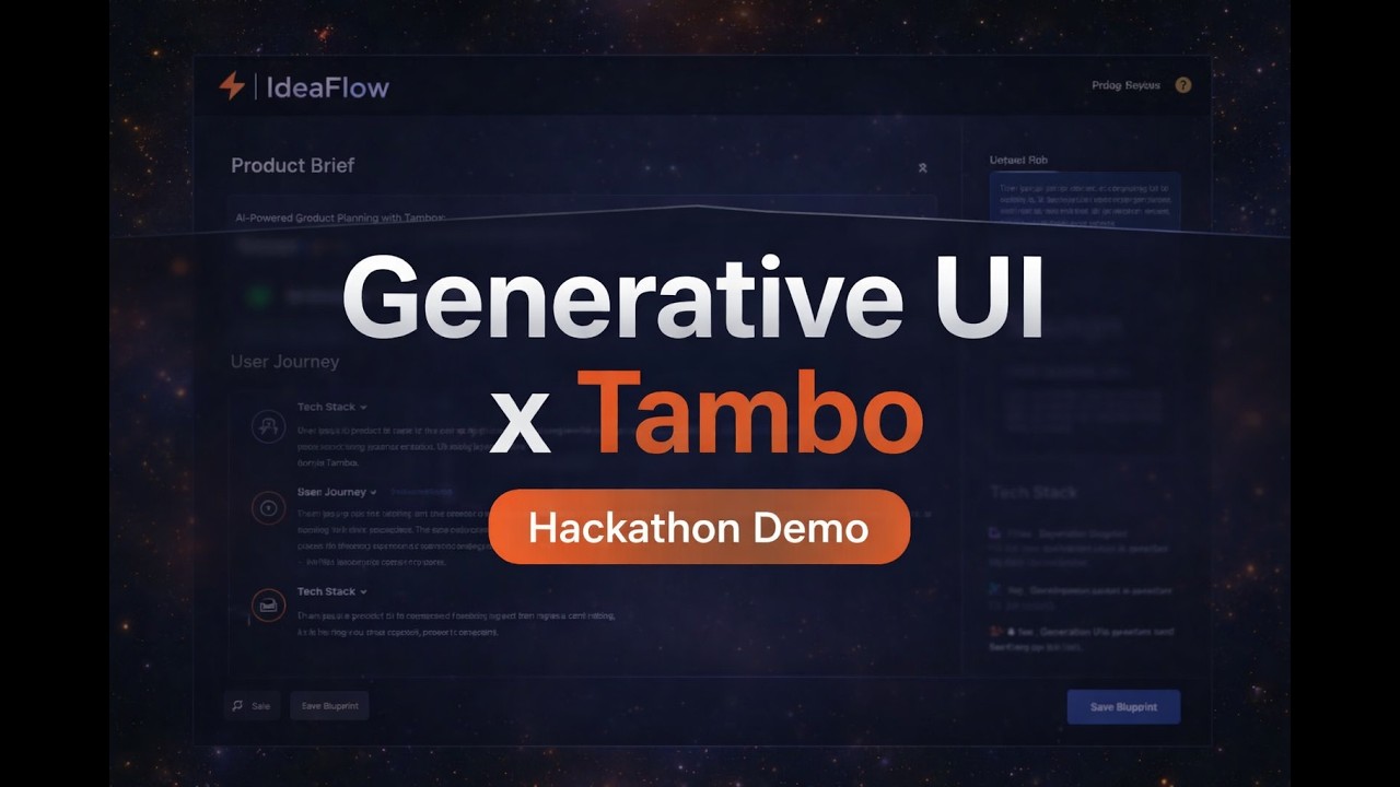 IdeaFlow | Generative UI Product Blueprint Generator (Tambo AI)