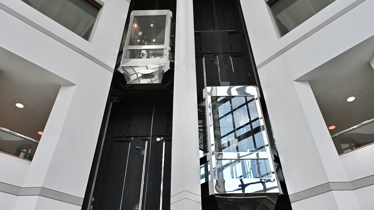 Durham, NC: Epic Schindler Glass Traction and Hydraulic Service Elevators at Overlook One