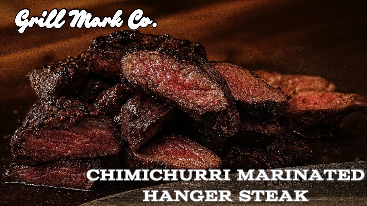 Chimichurri Marinated Hanger Steak on the Big Green Egg