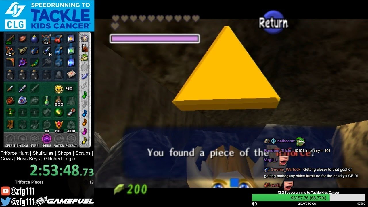 Ocarina of Time Triforce Hunt Randomizer - CLG Speedrunning to Tackle Kids Cancer event