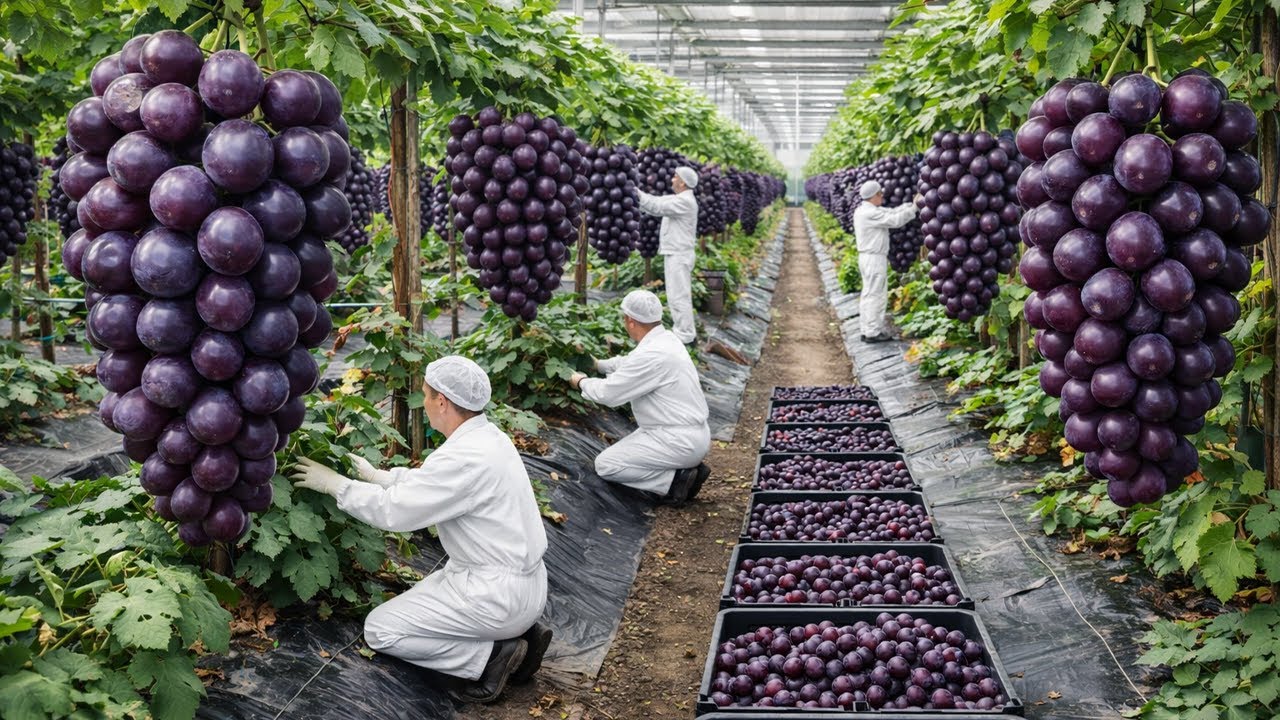 How Farmers Grow Premium Grapes - Professional Agriculture Process