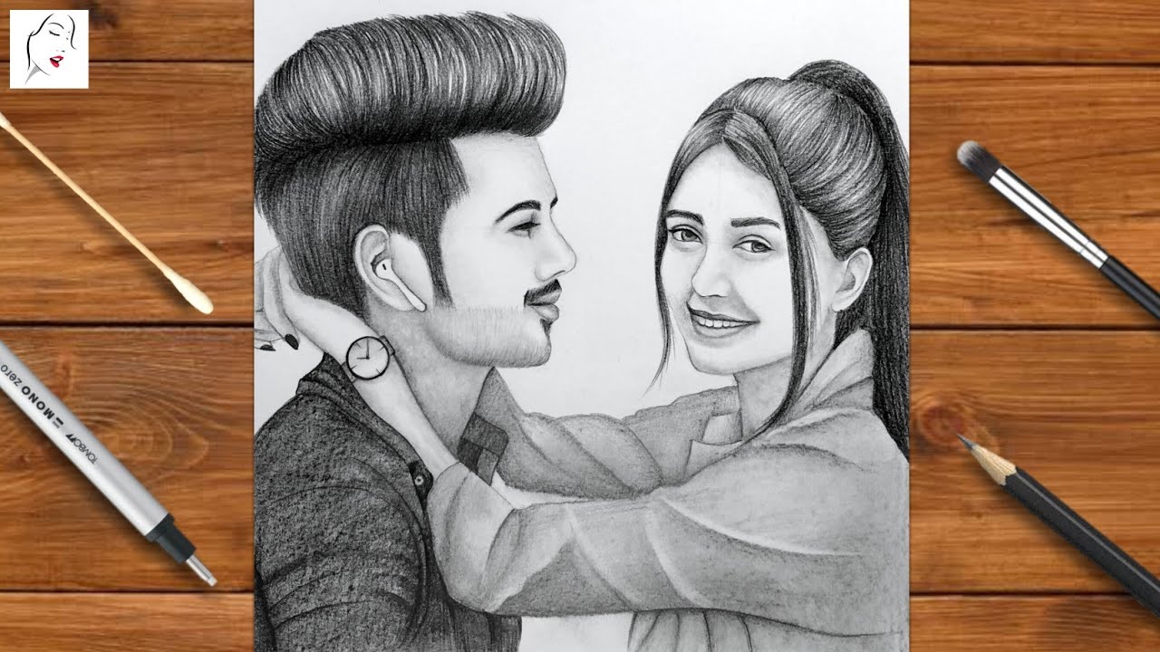 How to draw a Couple step by step | Couple Drawing | Pencil Sketch Drawing | The Crazy Sketcher