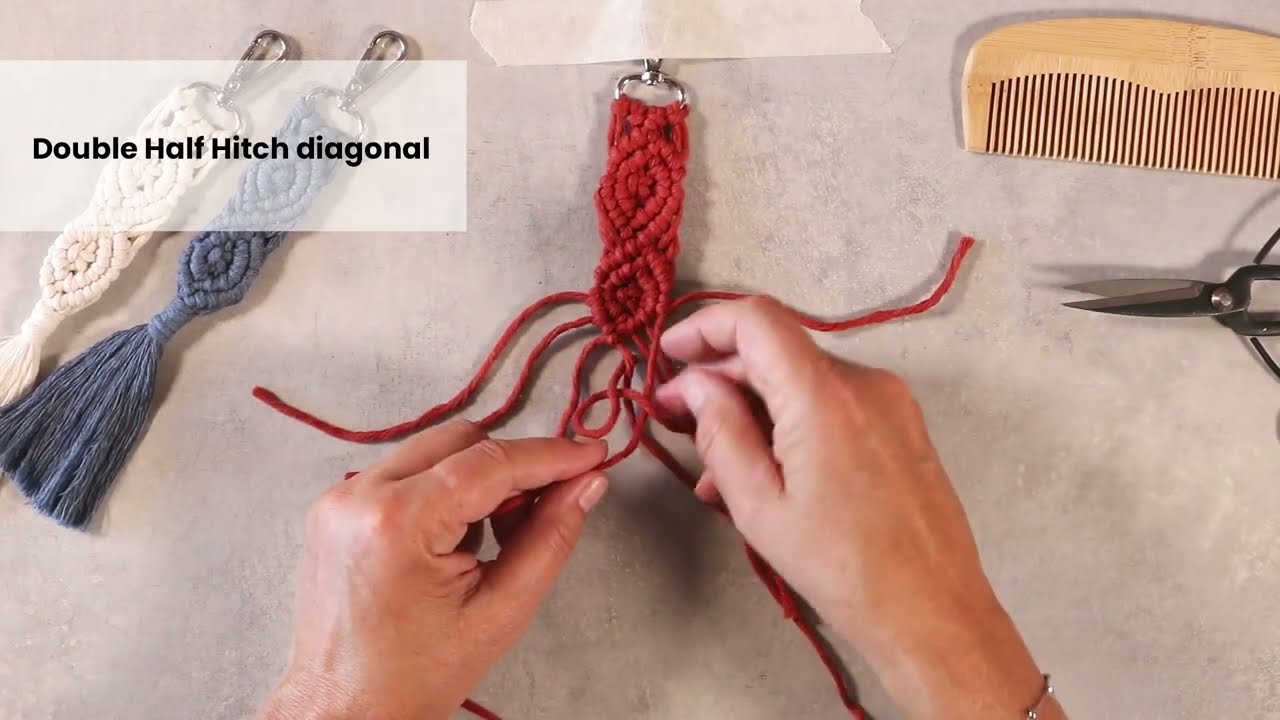 Learn how to make key ring or bag decoration in macram&eacute;