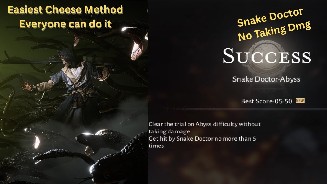 Snake Doctor Boss Abyss NO HIT Guide (Easy Method) Only two move-#wherewindsmeet 蛇郎君逃課無傷～！