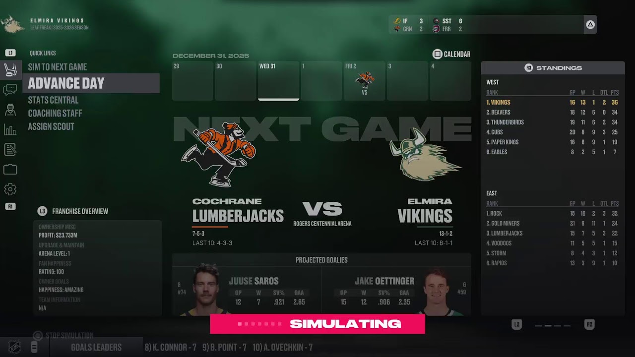 Elliot Lake Vikings vs Soo Thunderbirds - NHL 26 NOJHL (S1, Game 16)