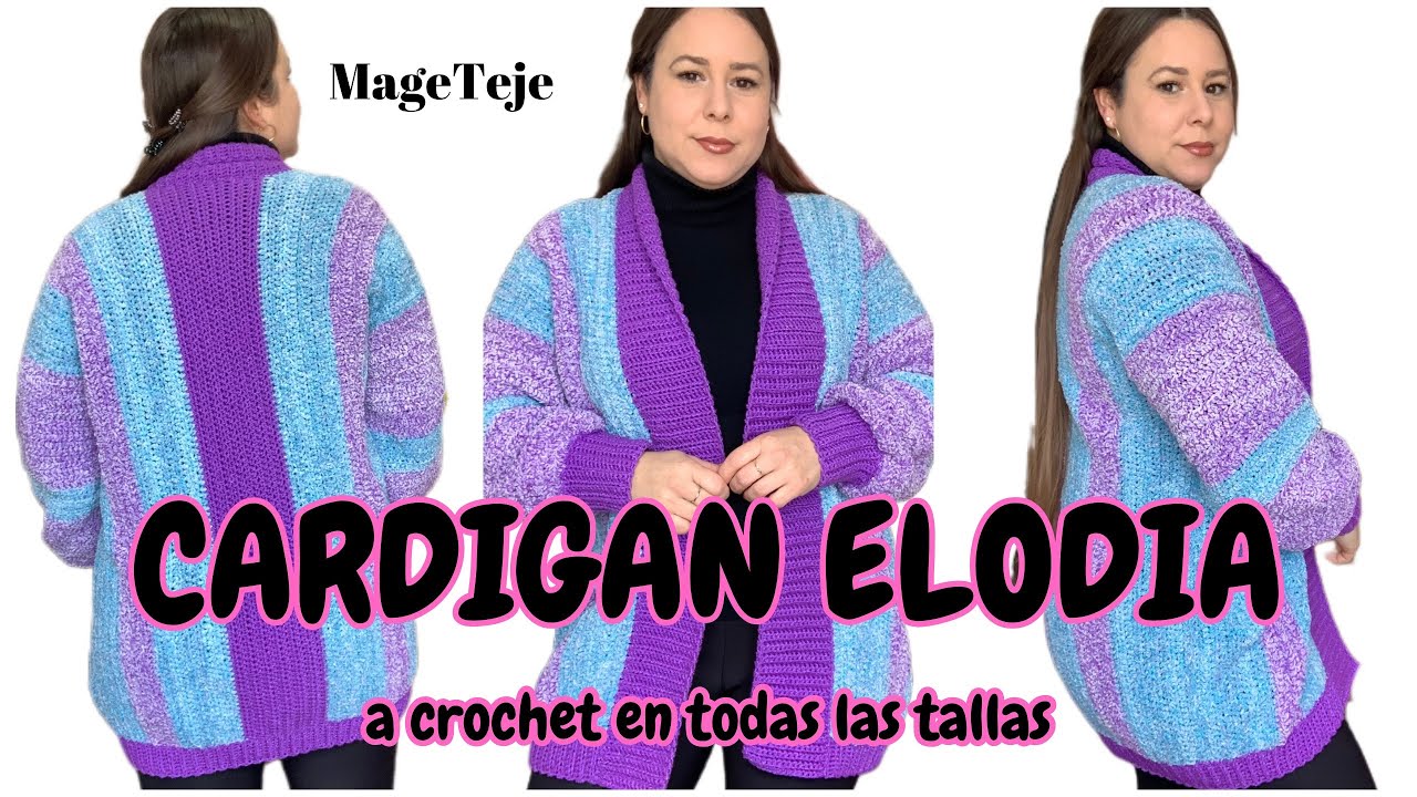 Paso a paso para tejer CARDIGAN _a _crochet _en _todas _las _tallas | 🧶Ideal para principiantes🧶
