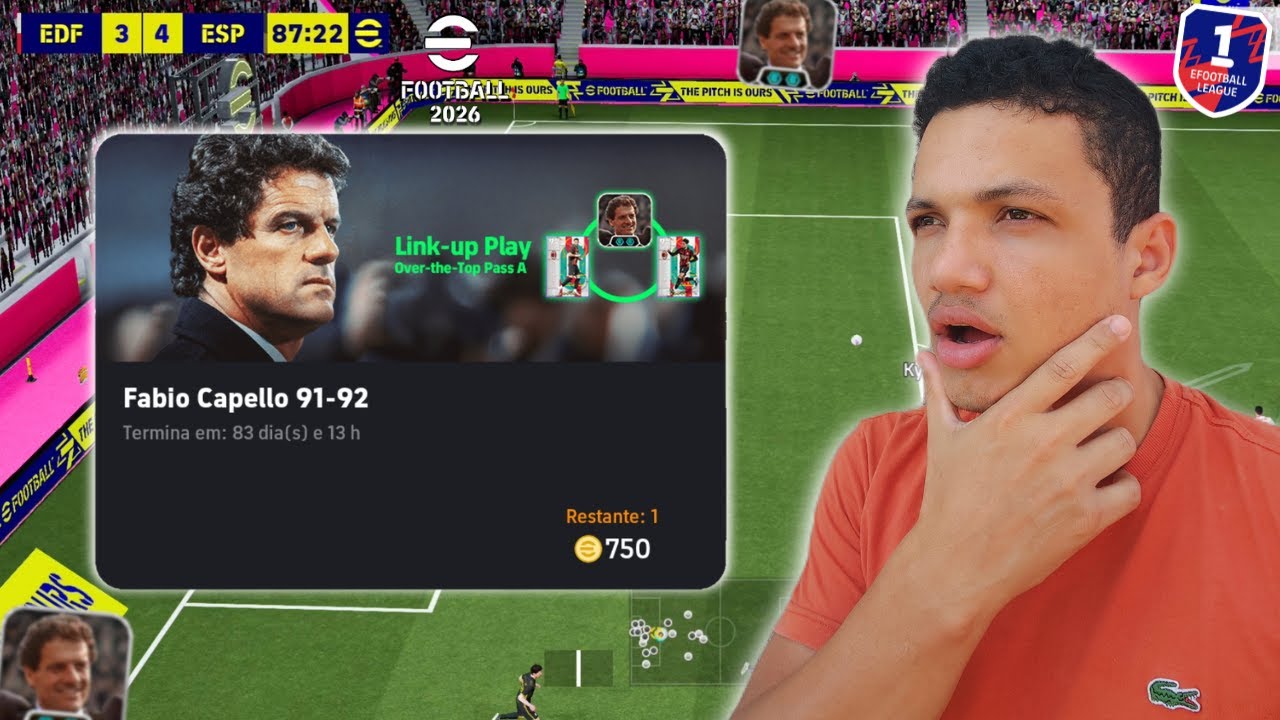 COMPREI O NOVO TÉCNICO FABIO CAPELLO O MELHOR TÉCNICO ESTILO CONTRA ATAQUE NO EFOOTBALL 2026