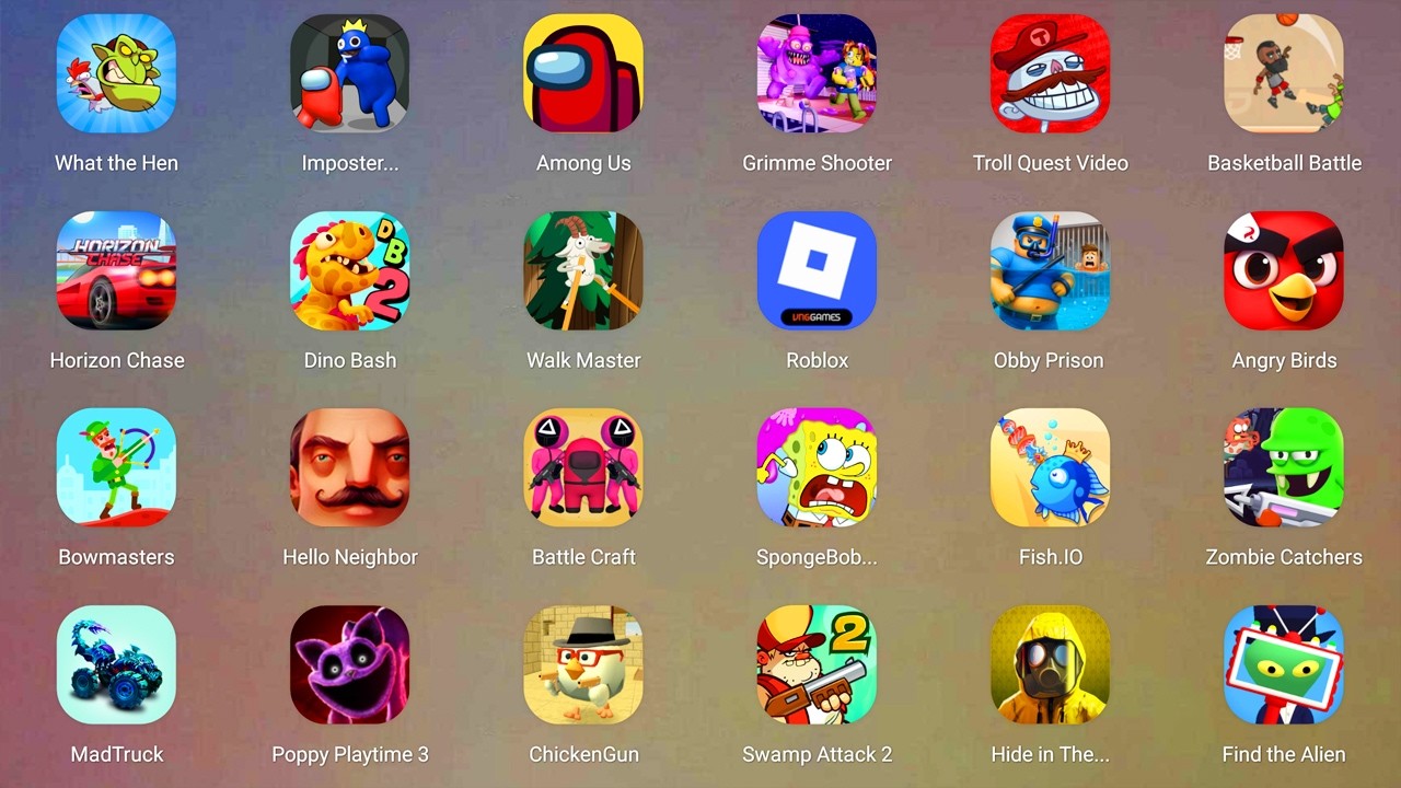 Roblox,Save the Fish,POCOYO PRISON,Lucky Balls,Poppy Playtime 4,Red Ball 4,Swamp Attack,Hide in The