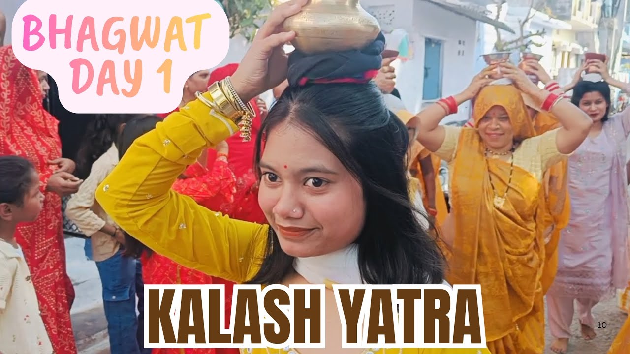 Kalash Yatra Vlog 🪔 || Day 1 of Bhagwat at Home 🙏