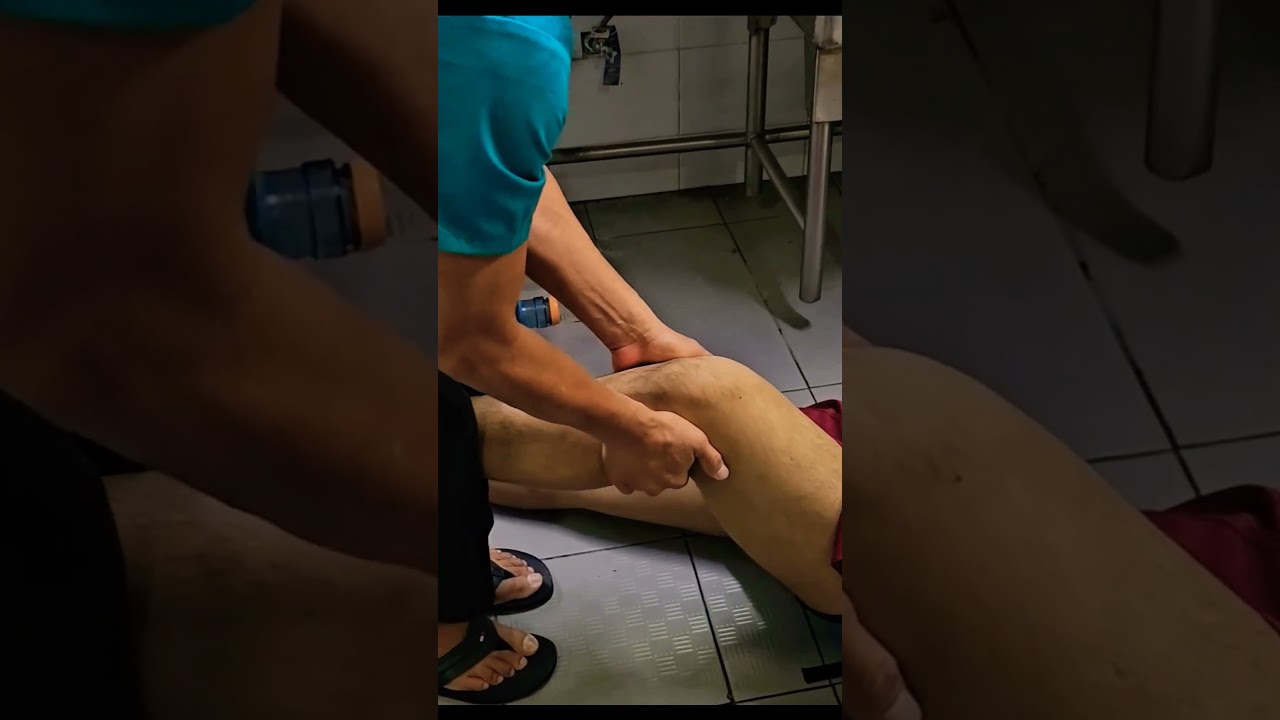 Rótula safada por resbalar con aceite.