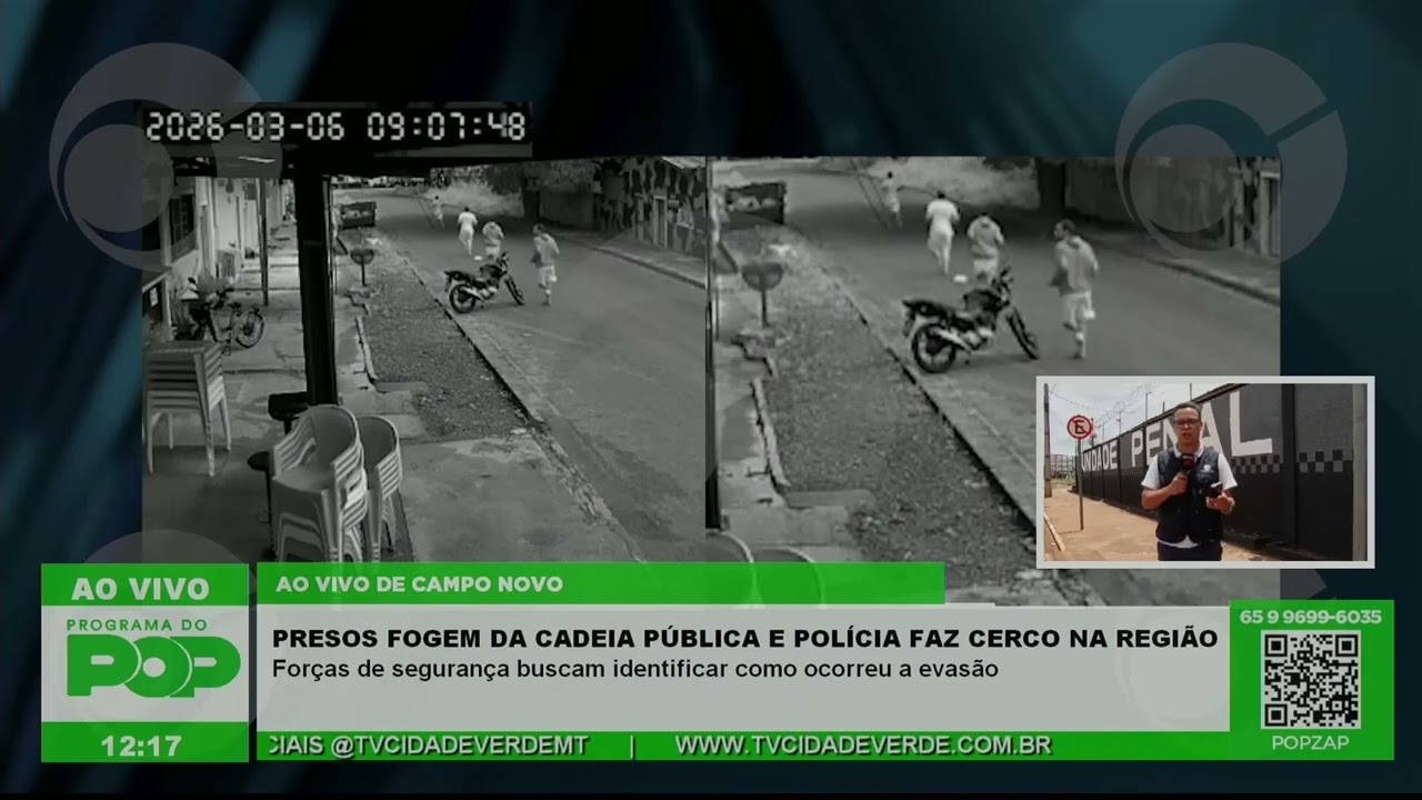PRESOS FOGEM DA CADEIA PÚBLICA E POLÍCIA FAZ CERCO NA REGIÃO
