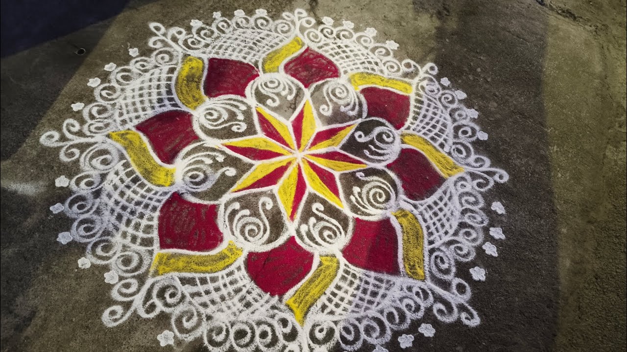 Beautiful rankoli kolam.. 🌺🌺🌺🪔🪔#kolam,