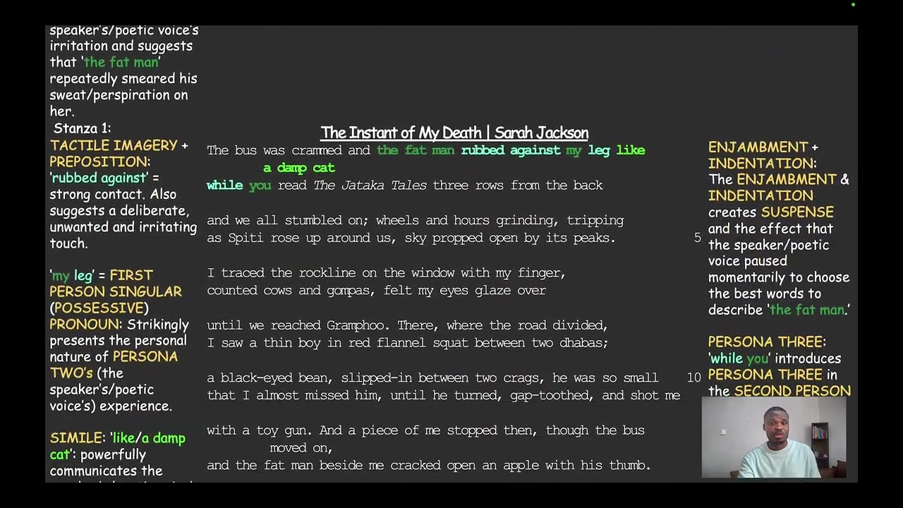 Analysis of 'The Instant of My Death' – Sarah Jackson #gcse #igcse #poetry #courses
