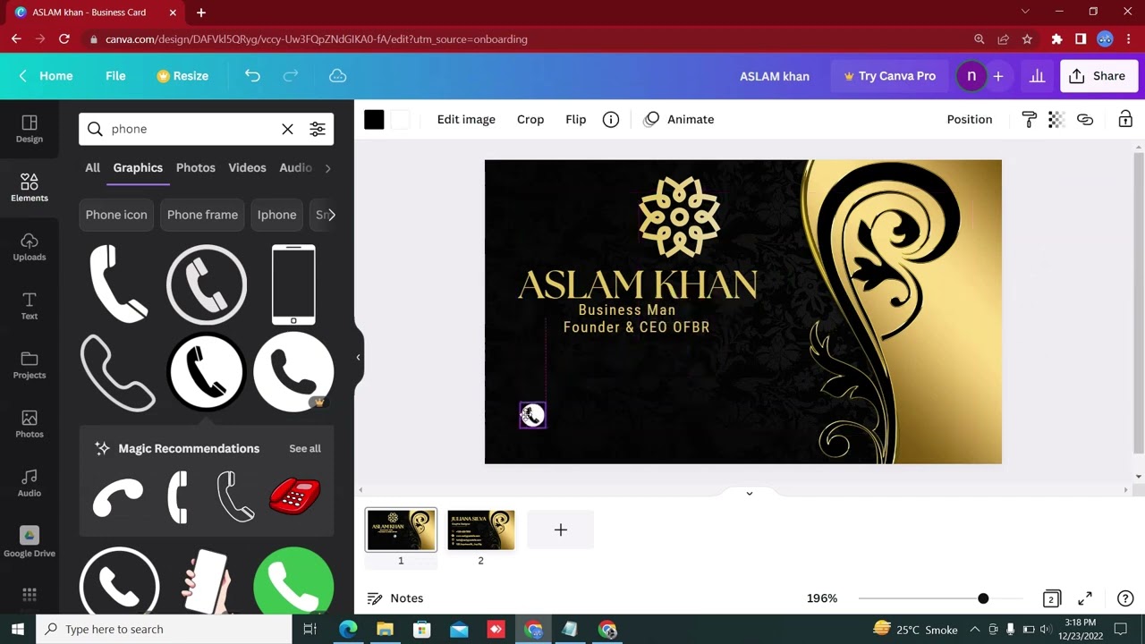 How Make Bussiness Card By Canva Module 8, Canva Full Detail Course Part 8