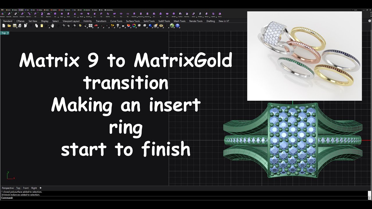 Matrix 9 to MatrixGold transition Making an insert ring from start to finish