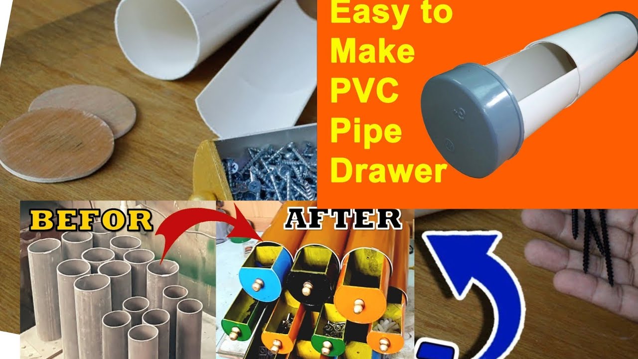 how to make a #DRAWER from #pvc pipe | تحويل بقايا #أنبوب بلاستيك إلى #درج
