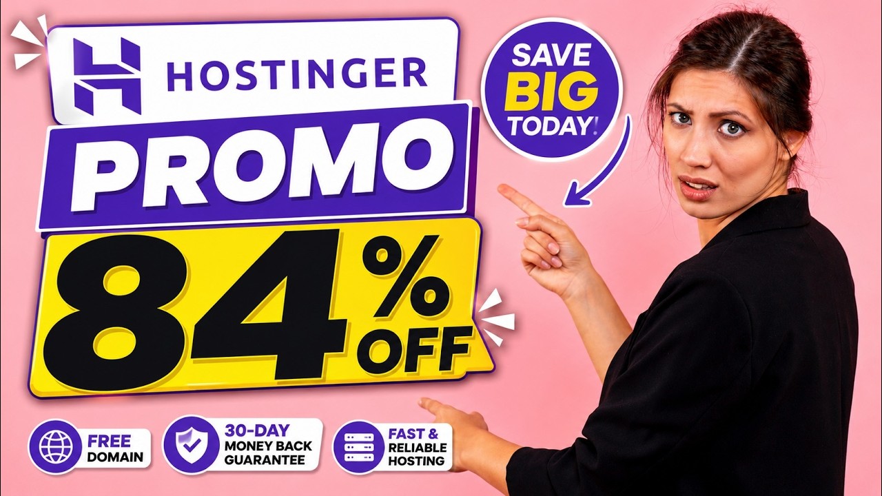 Промокод Hostinger 2026 | Скидка 84% + 20% | Реферальный промокод и скидки Hostinger сегодня