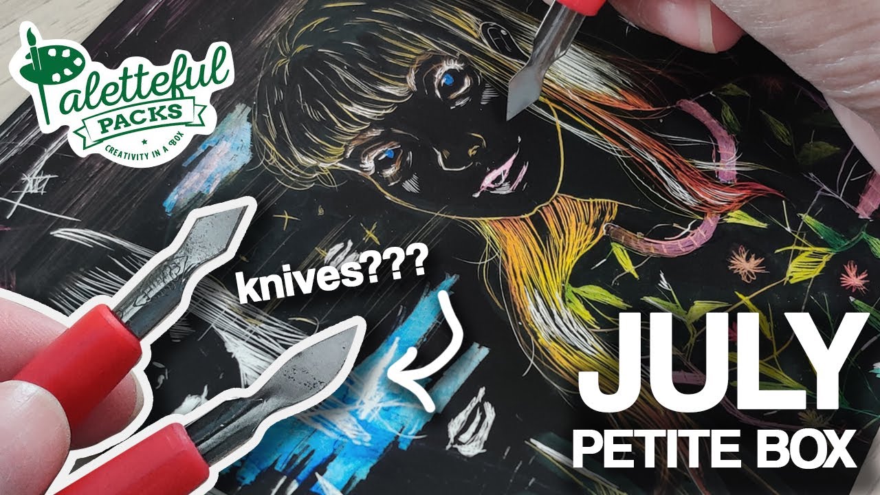 Drawing with KNIVES?? / July 2020 Petite Paletteful Packs Unboxing & Demo with Monique Renee Art