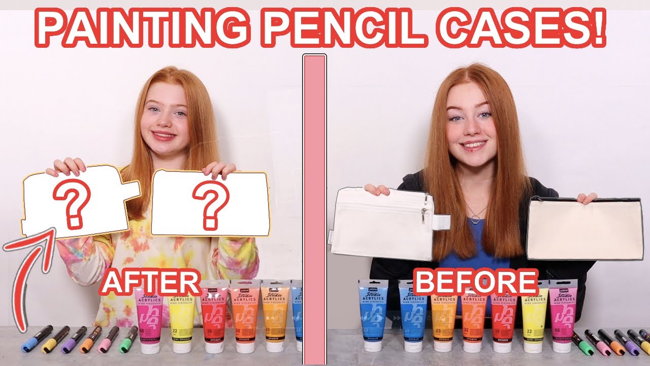 TWIN TELEPATHY 3 COLOR PAINT POP ART PENCIL CASES *DIY BACK TO SCHOOL SUPPLIES!  | Ruby and Raylee