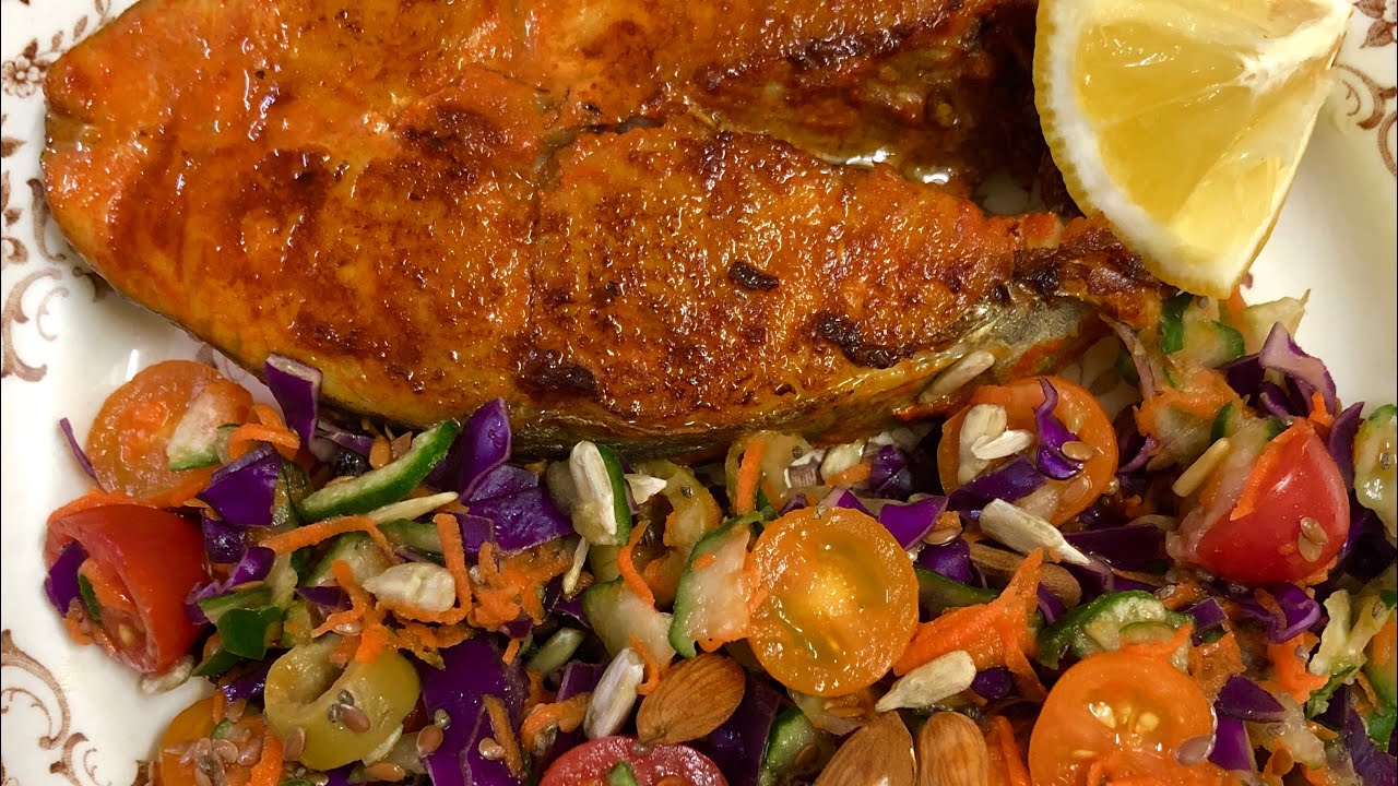 15 mins Quick Meal - Fish with Salad. Simple & Easy Recipe | V’s Wok