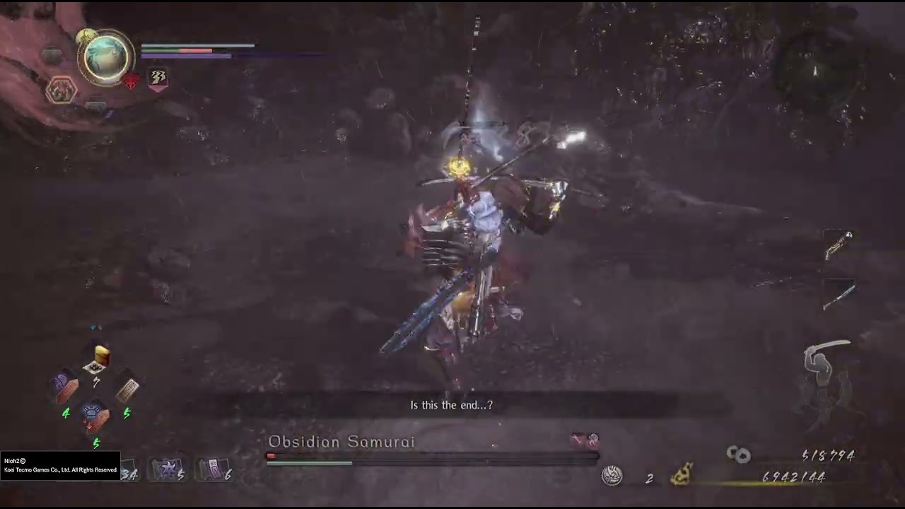 Nioh 2 Vs Obsidian samurai And Oda Nobunaga Boss fight DLC