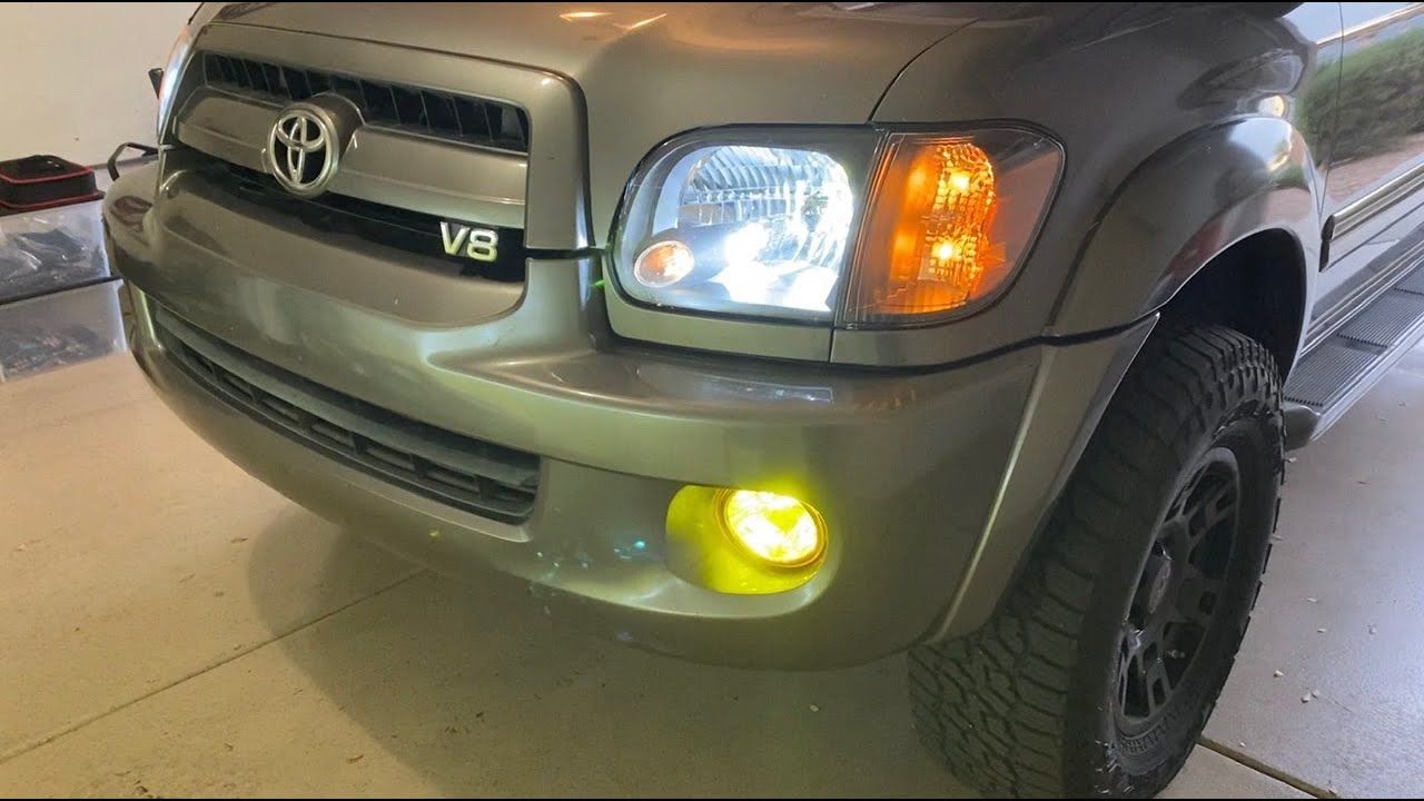 05-06 TOYOTA SEQUOIA LED HEADLIGHTS & YELLOW FOGG LIGHTS INSTILLATION