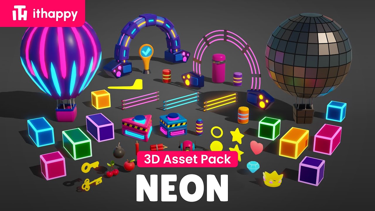 Platformer 10 Neon - Assets Demonstration