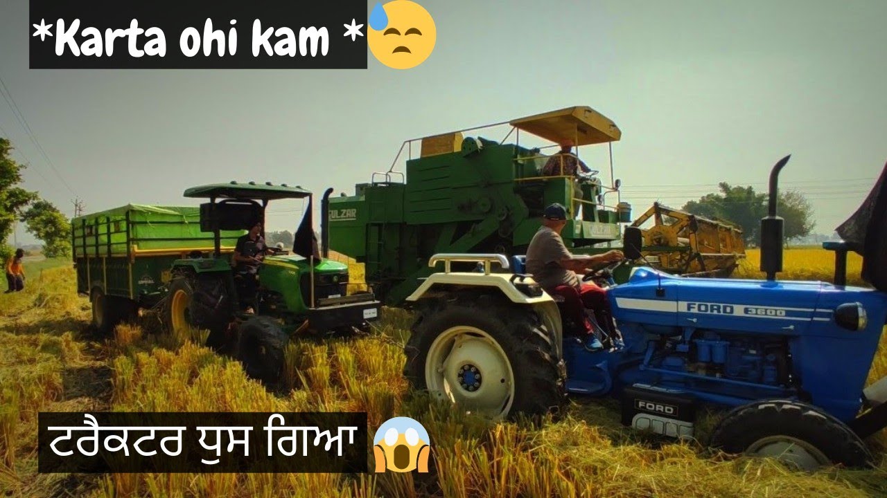 Jhon deere da jor 💪 ][ karta km ohi 😅][ Harvesting vlog